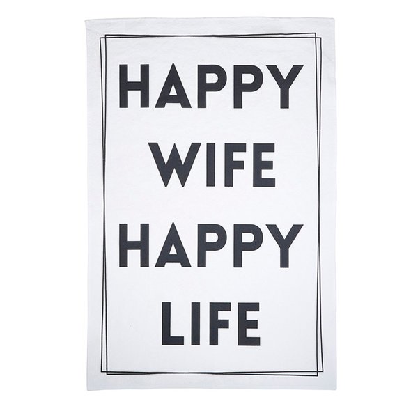 Tea Towel "Happy Wife Happy Life" - Picture 2 of 8